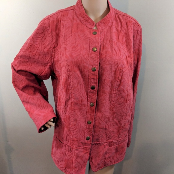 CJ Banks Jackets & Blazers - Pink Red CJ Banks Snap Up Jacket Blazer